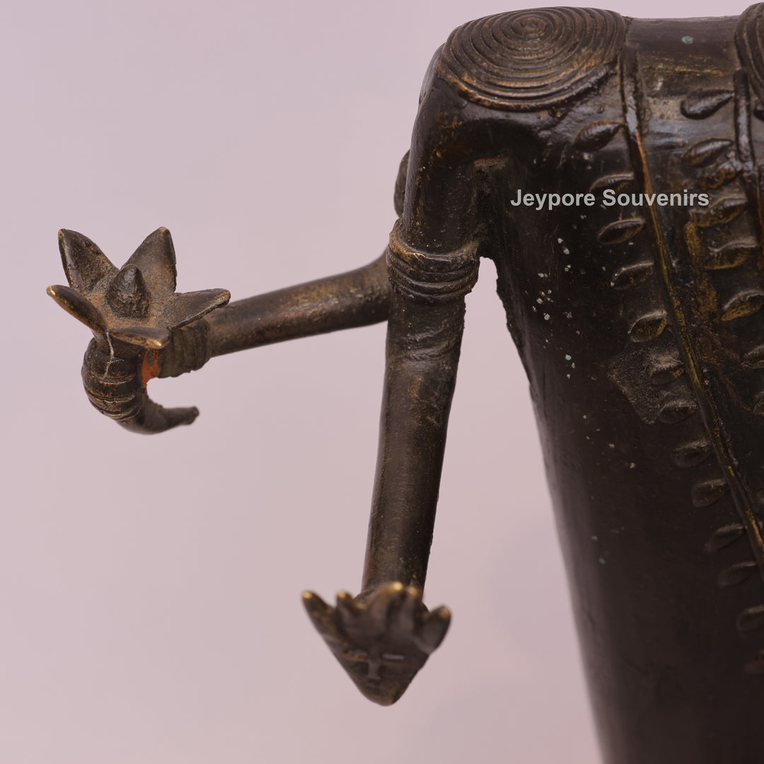 Handcrafted Brass Dhokra Tribal Musician Sculpture