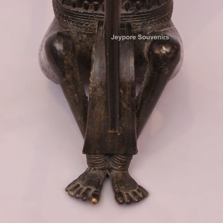 Handcrafted Brass Dhokra Tribal Musician Sculpture
