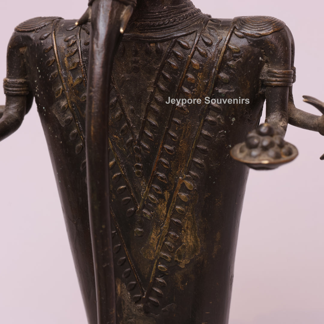 Handcrafted Brass Dhokra Tribal Musician Sculpture