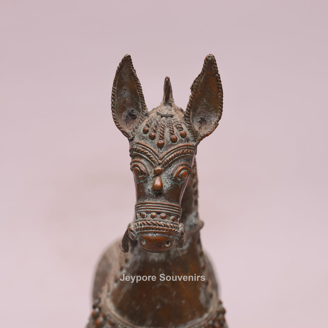 Handcrafted Antique Dhokra Brass Horse Statue