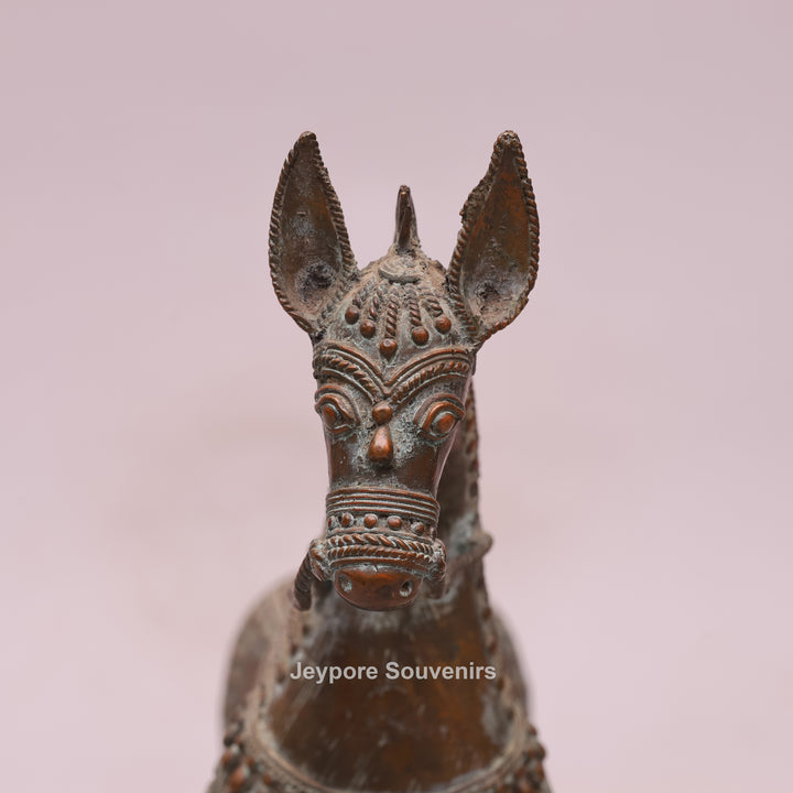 Handcrafted Antique Dhokra Brass Horse Statue