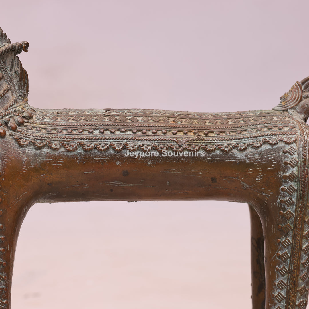 Handcrafted Antique Dhokra Brass Horse Statue
