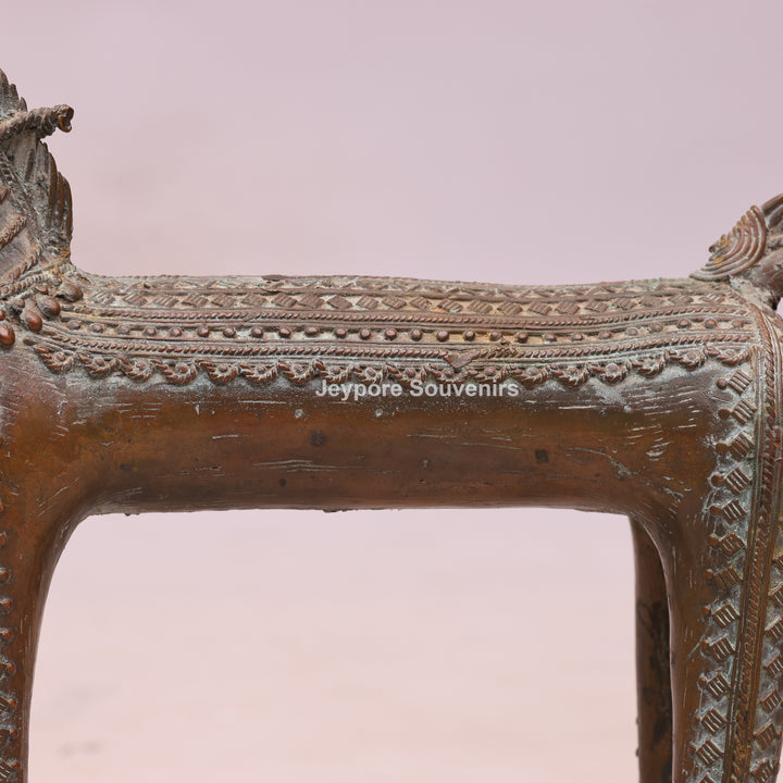 Handcrafted Antique Dhokra Brass Horse Statue