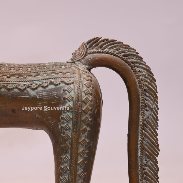 Handcrafted Antique Dhokra Brass Horse Statue