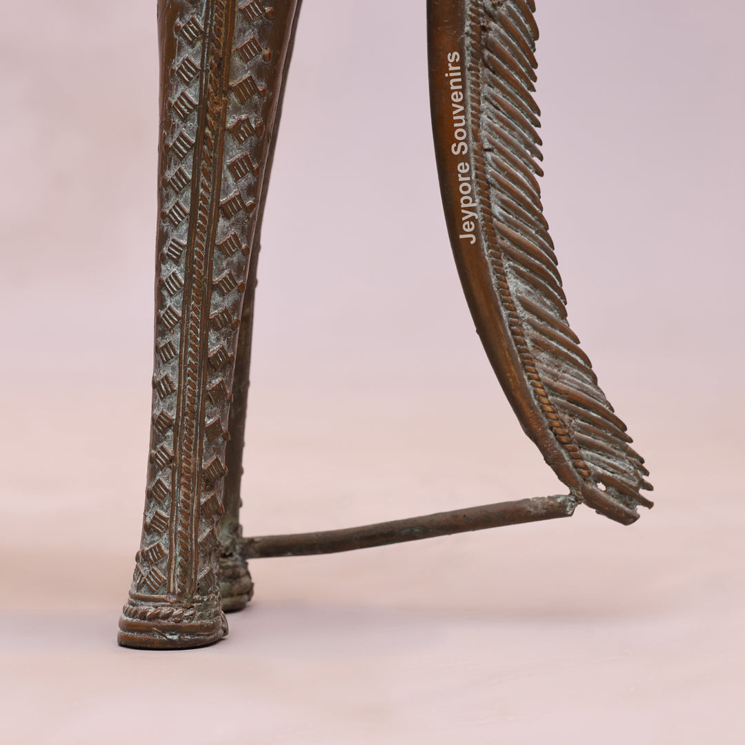 Handcrafted Antique Dhokra Brass Horse Statue