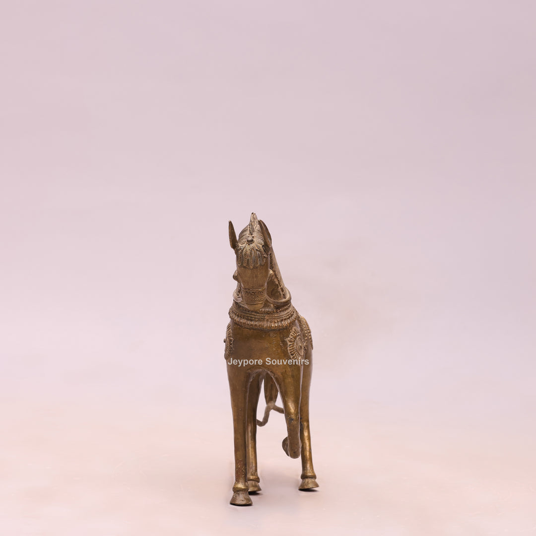 Handcrafted Traditional Indian Dhokra Brass Horse Statue