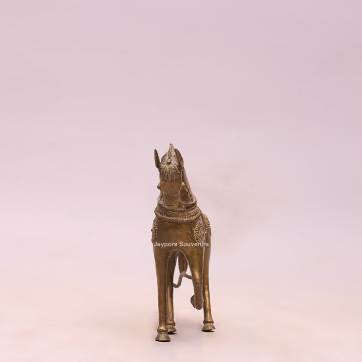 Handcrafted Traditional Indian Dhokra Brass Horse Statue