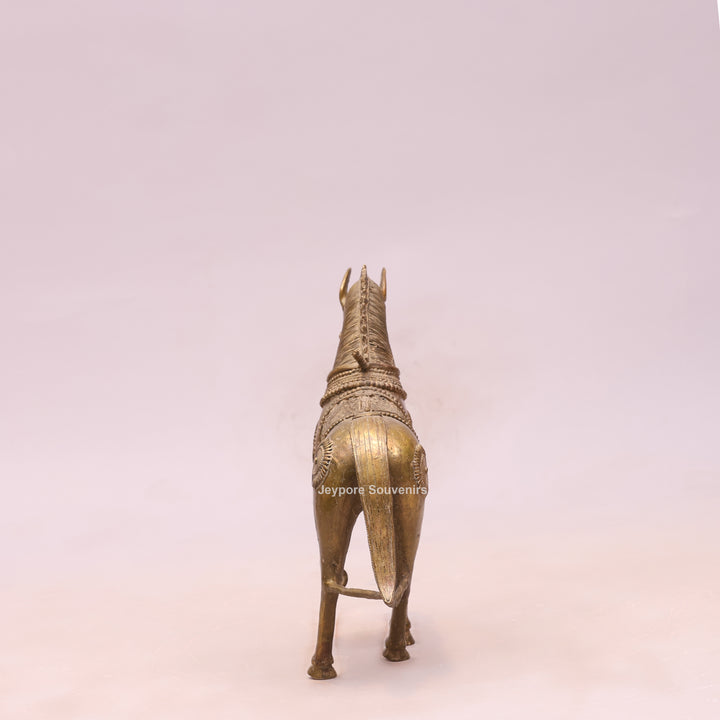 Handcrafted Traditional Indian Dhokra Brass Horse Statue