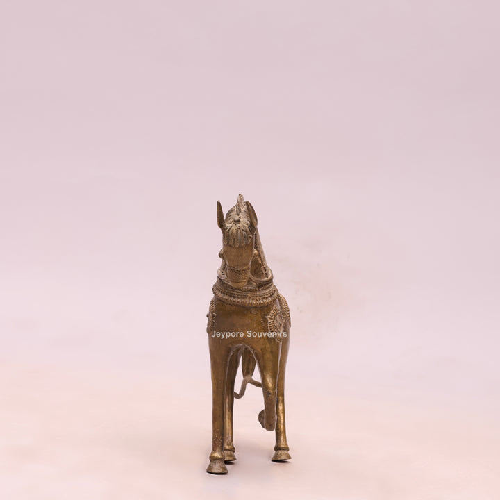 Handcrafted Traditional Indian Dhokra Brass Horse Statue