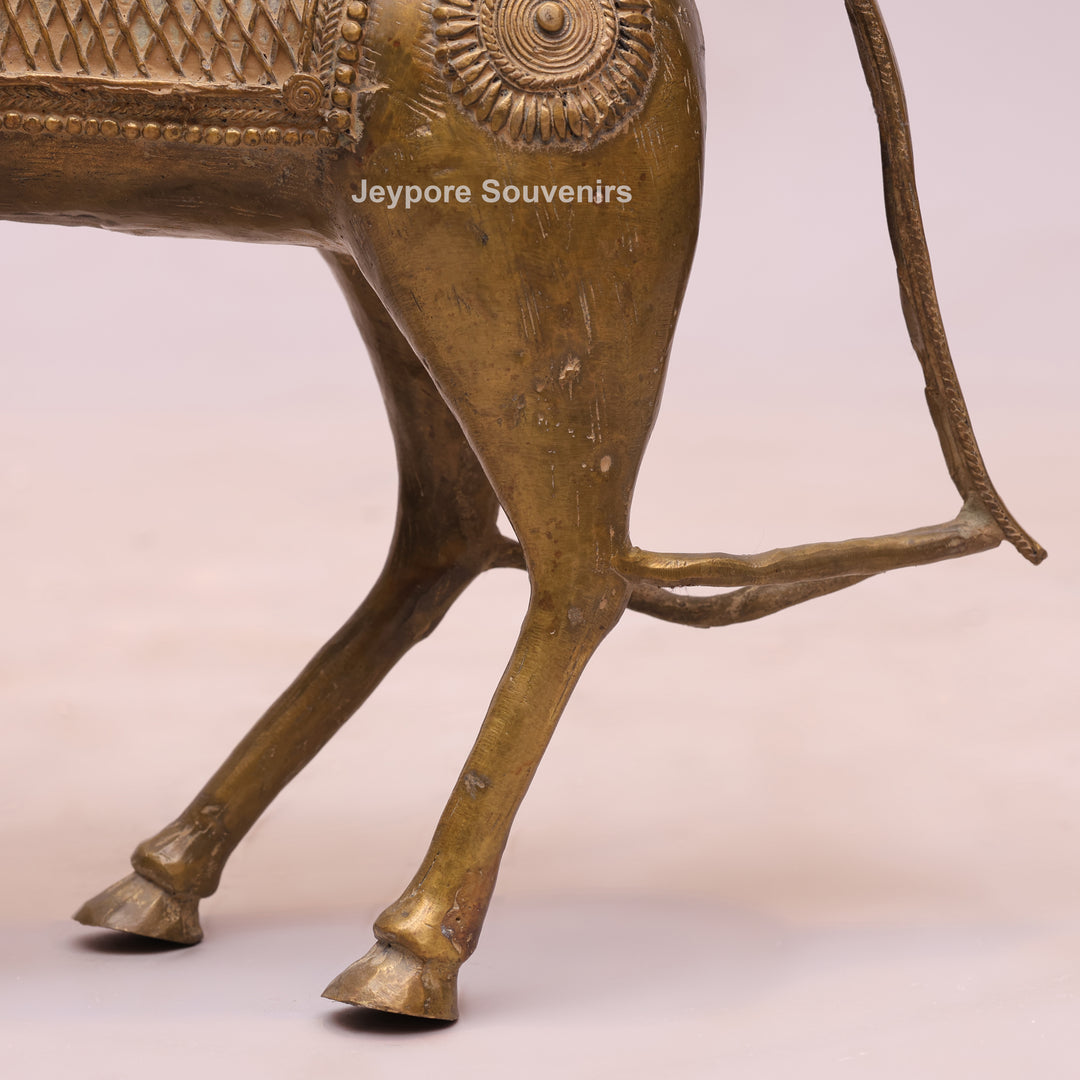 Handcrafted Traditional Indian Dhokra Brass Horse Statue