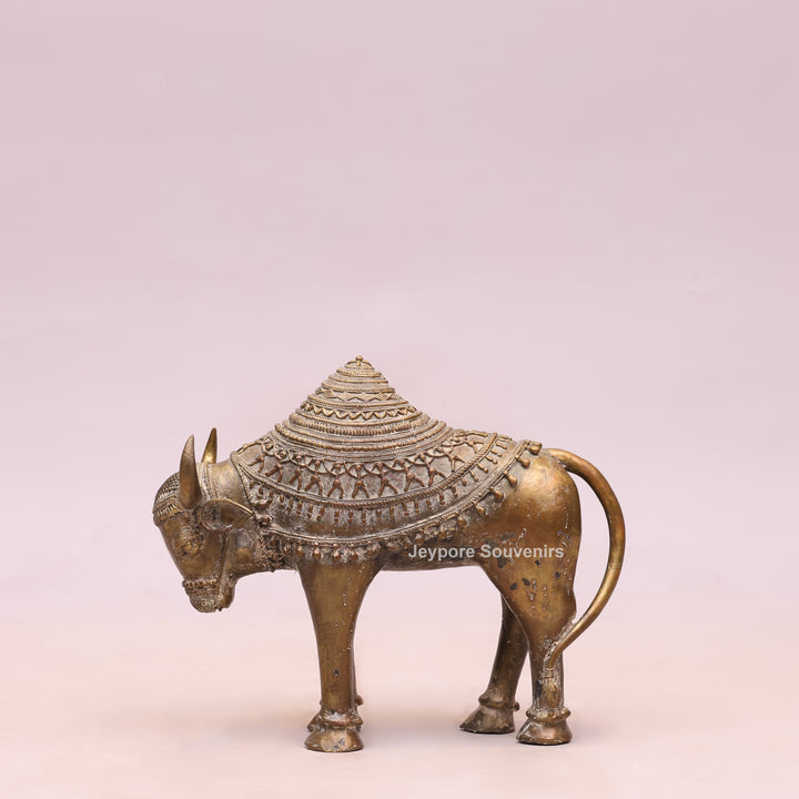 Handcrafted Brass Dhokra Nandi Bull Sculpture