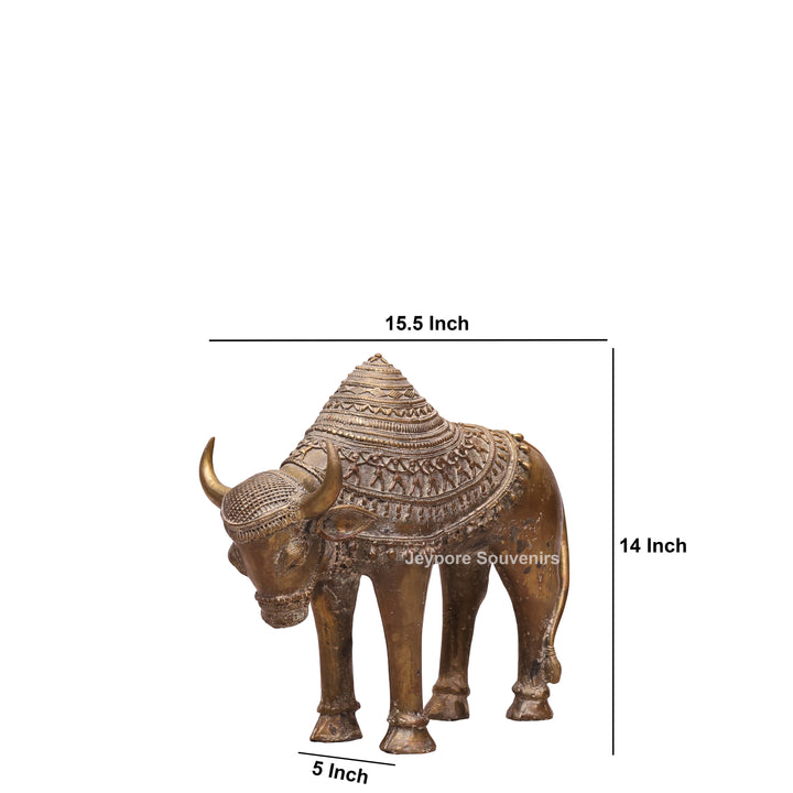 Handcrafted Brass Dhokra Nandi Bull Sculpture