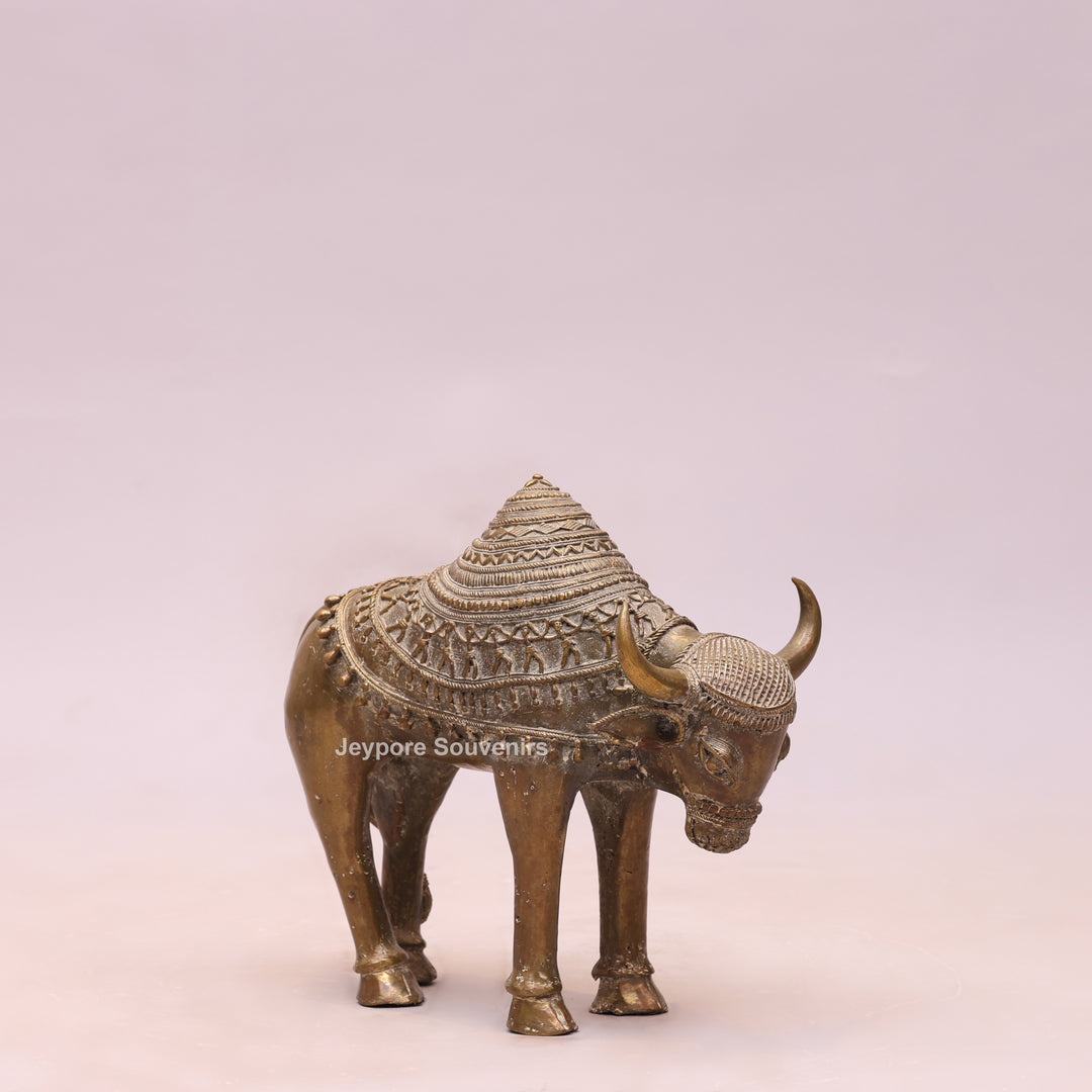 Handcrafted Brass Dhokra Nandi Bull Sculpture