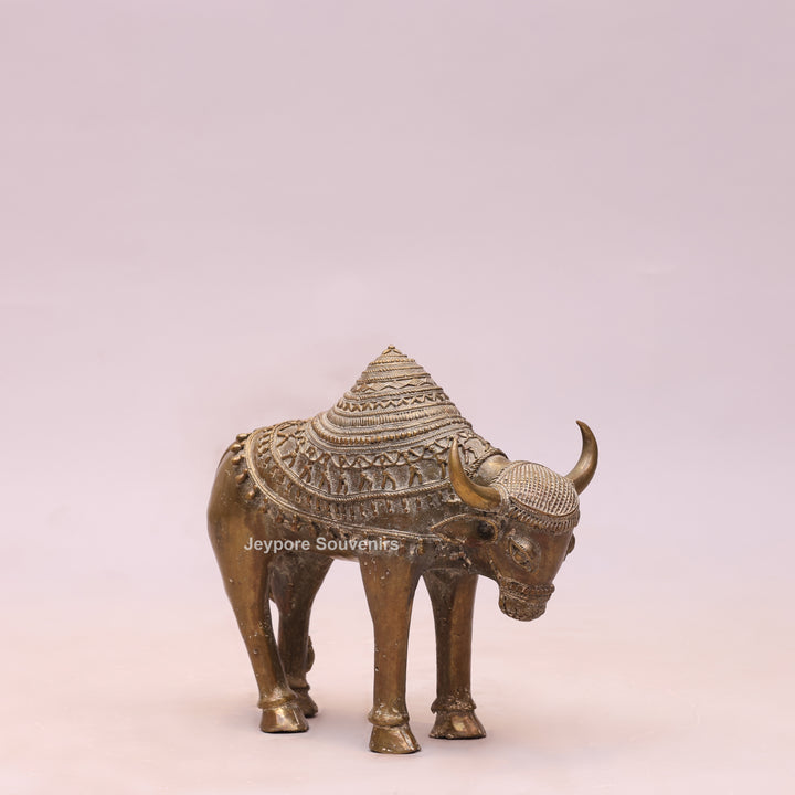 Handcrafted Brass Dhokra Nandi Bull Sculpture
