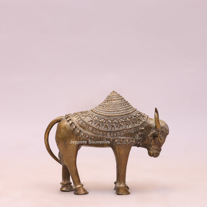 Handcrafted Brass Dhokra Nandi Bull Sculpture