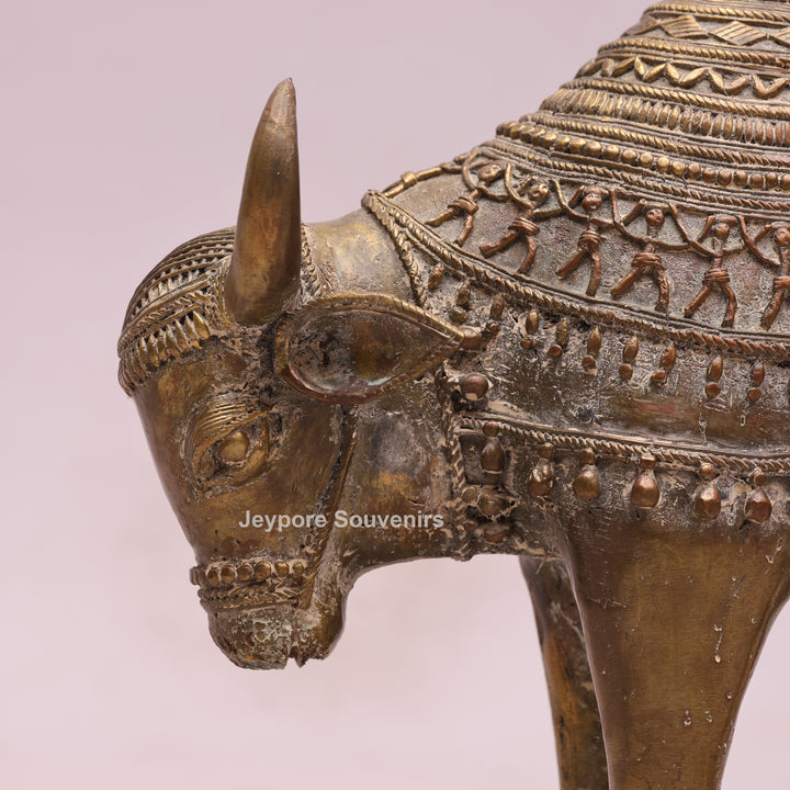 Handcrafted Brass Dhokra Nandi Bull Sculpture