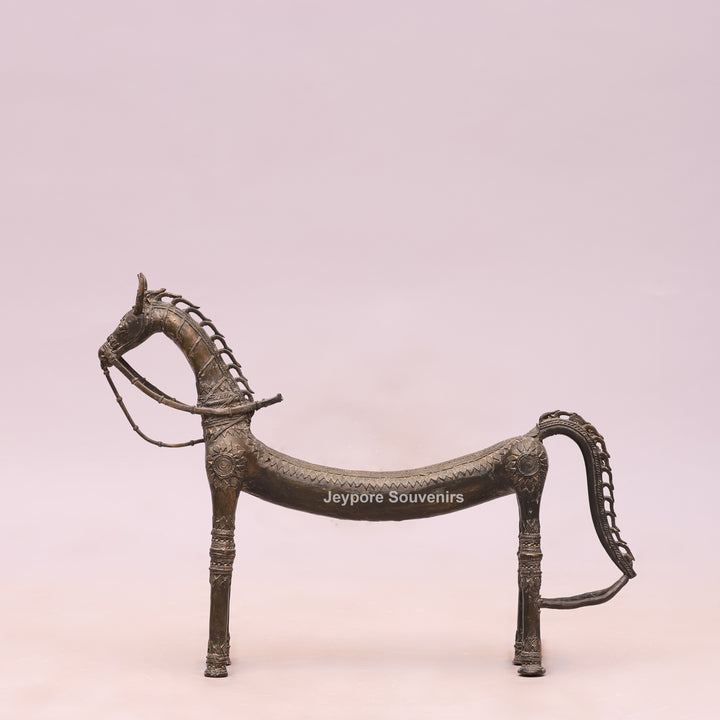 Handcrafted Antique Brass Horse Sculpture - Traditional Lost-Wax Art