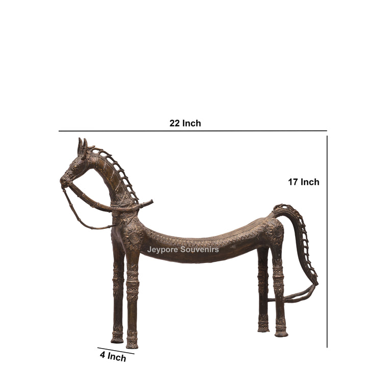 Handcrafted Antique Brass Horse Sculpture - Traditional Lost-Wax Art