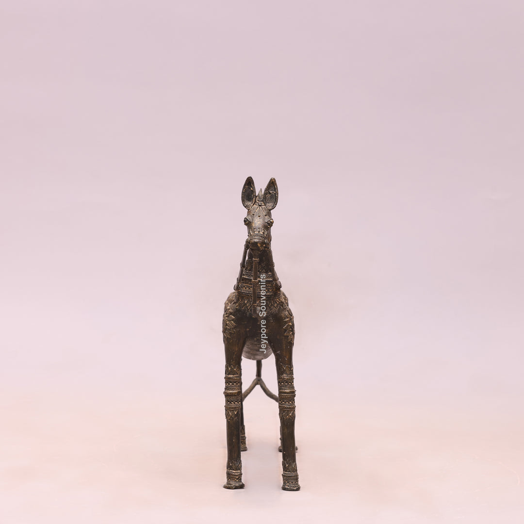 Handcrafted Antique Brass Horse Sculpture - Traditional Lost-Wax Art