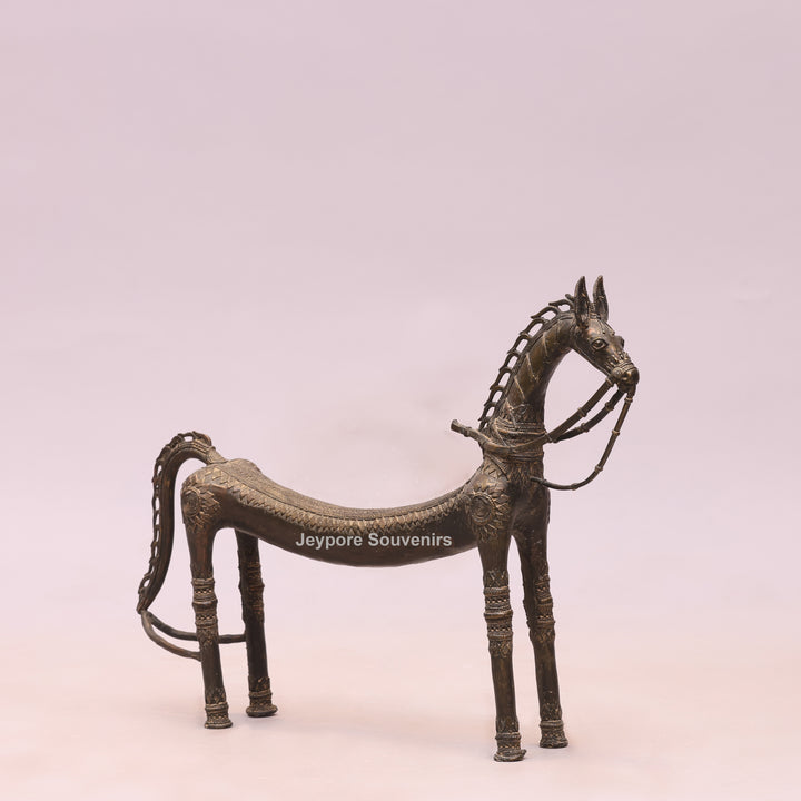 Handcrafted Antique Brass Horse Sculpture - Traditional Lost-Wax Art