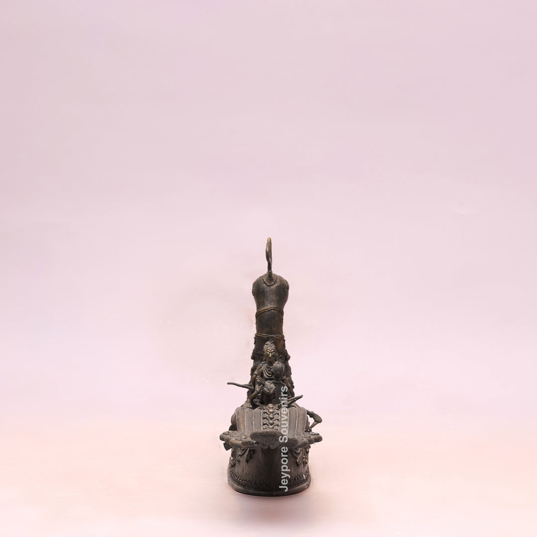 Traditional Brass Bastar Dhokra Art Tribal Swan Boat Sculpture