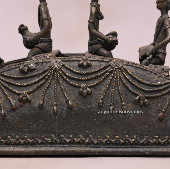 Traditional Brass Bastar Dhokra Art Tribal Swan Boat Sculpture