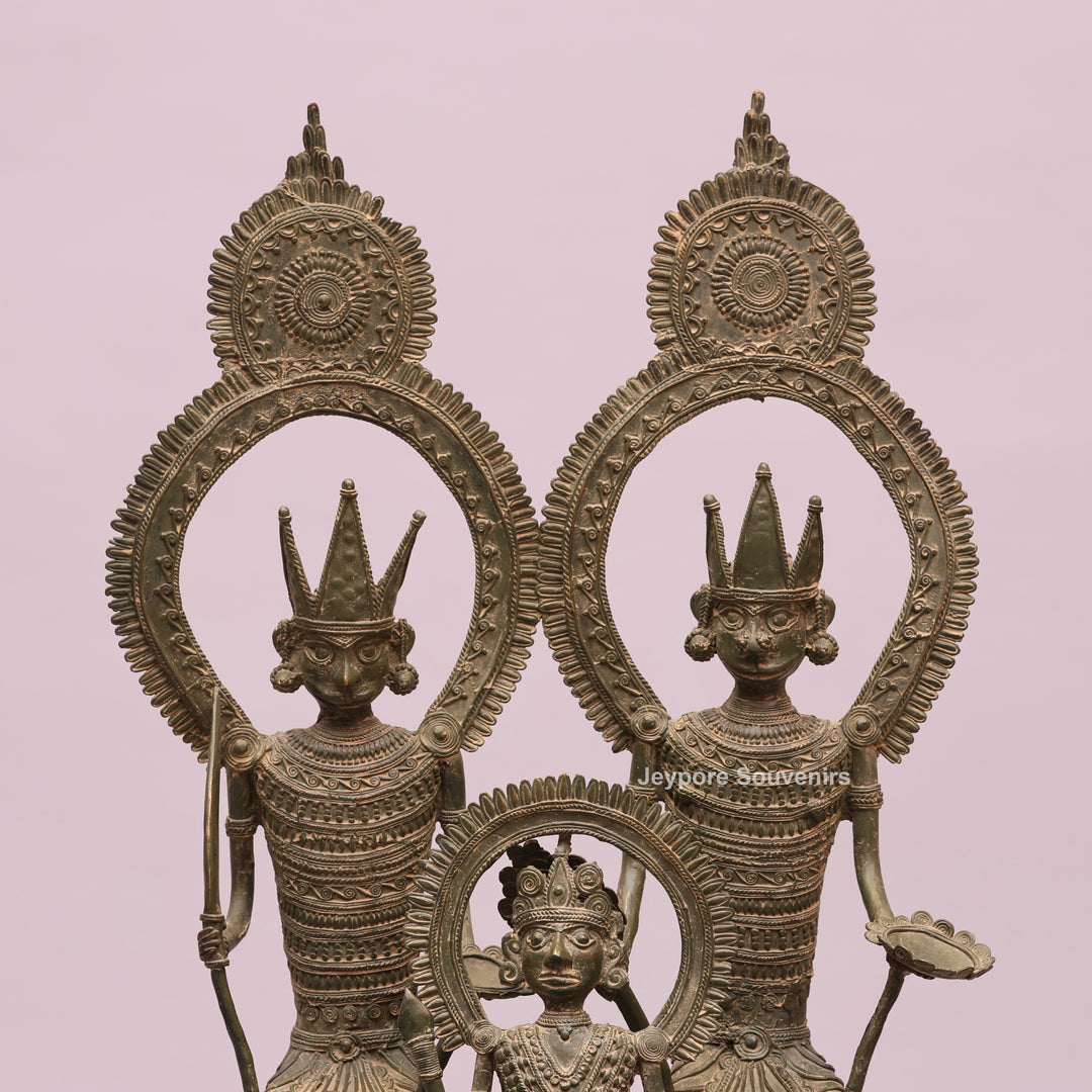 Handcrafted Dhokra Brass Royal Elephant Sculpture with Royal Riders
