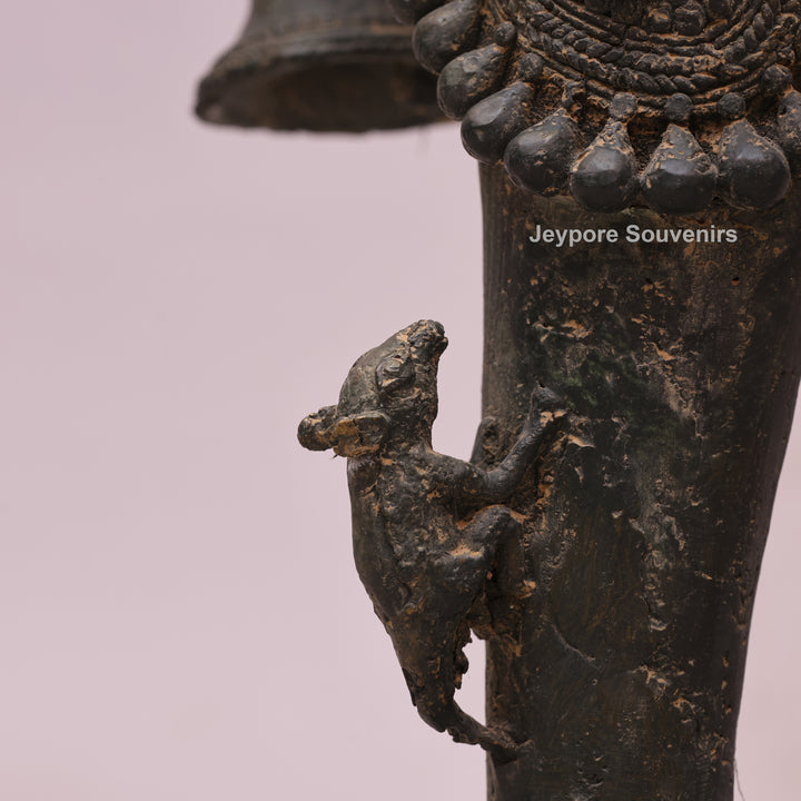 Handcrafted Dhokra Brass Nandi Statue with Shiva, Ganesha &amp; Kartikeya