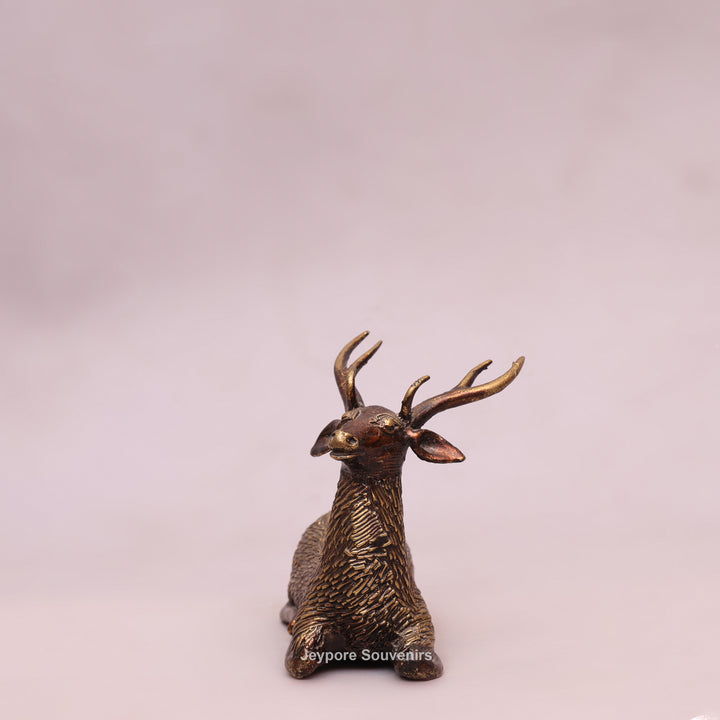 Handcrafted Dhokra Brass Deer Sculpture