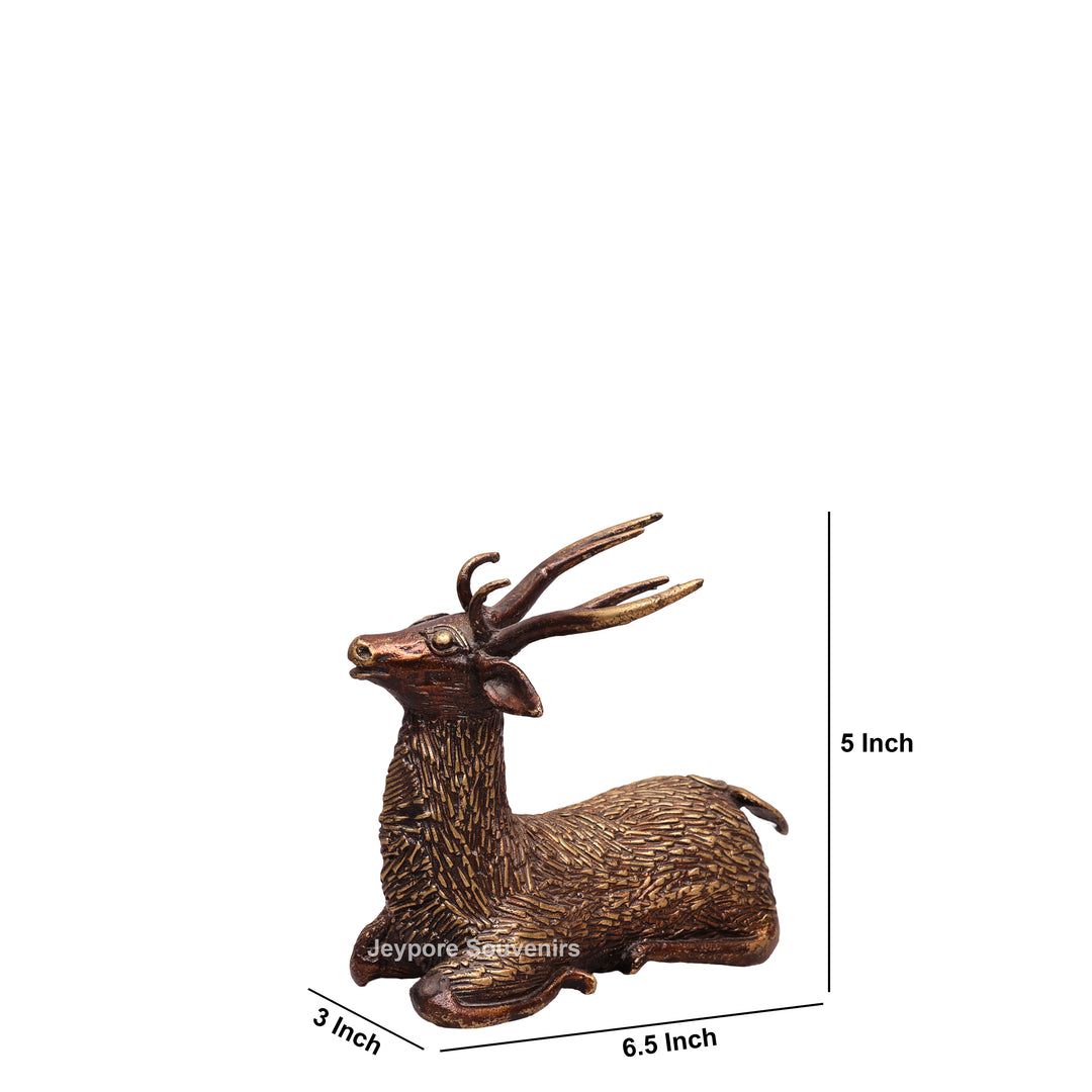 Handcrafted Dhokra Brass Deer Sculpture