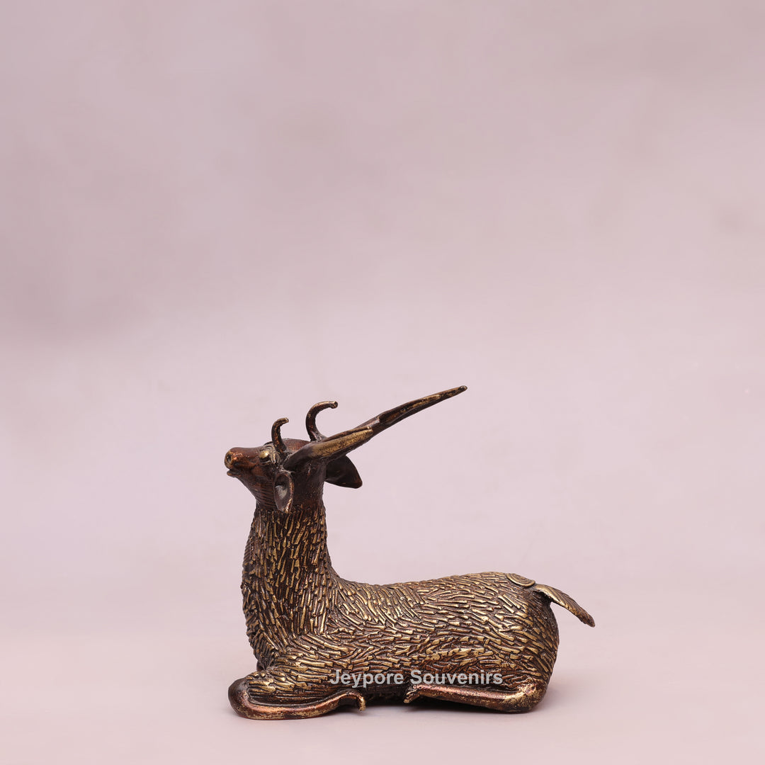 Handcrafted Dhokra Brass Deer Sculpture