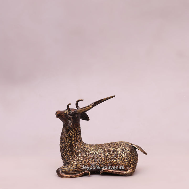 Handcrafted Dhokra Brass Deer Sculpture