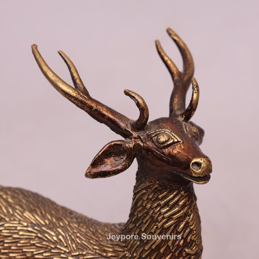 Handcrafted Dhokra Brass Deer Sculpture