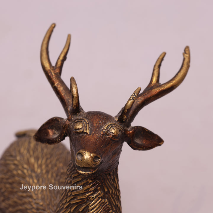 Handcrafted Dhokra Brass Deer Sculpture