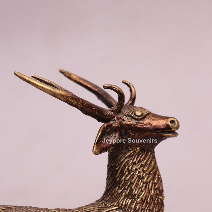 Handcrafted Dhokra Brass Deer Sculpture