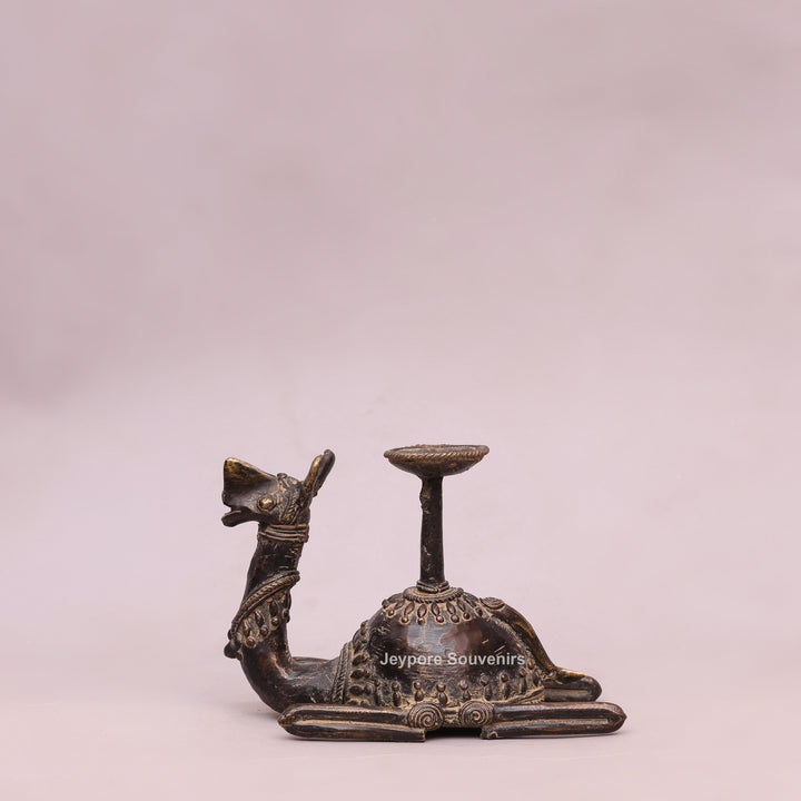 Handcrafted Brass Dhokra Camel Candle Stand