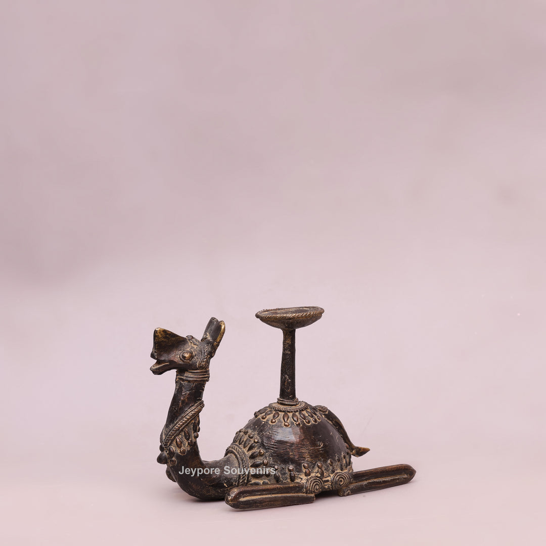Handcrafted Brass Dhokra Camel Candle Stand