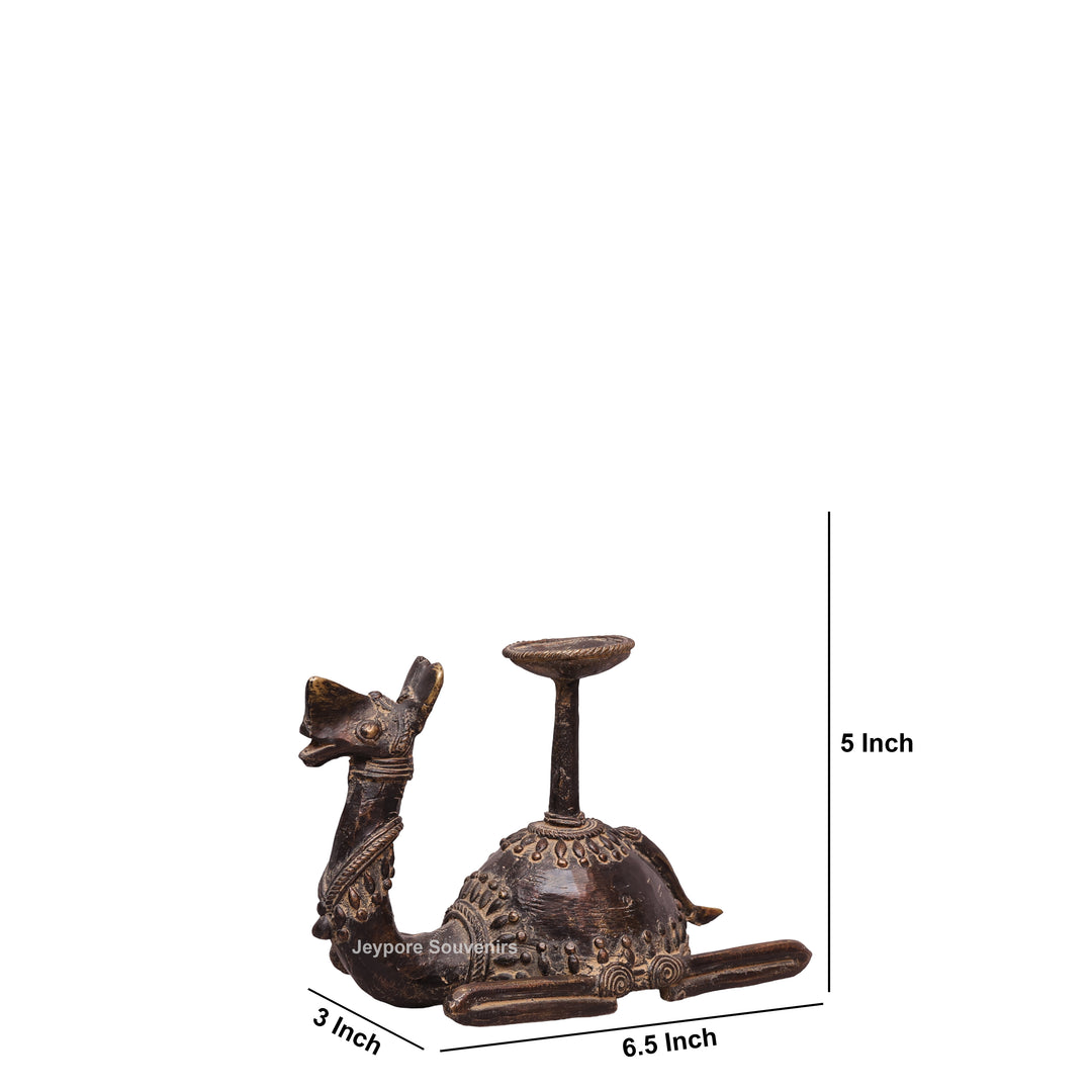 Handcrafted Brass Dhokra Camel Candle Stand