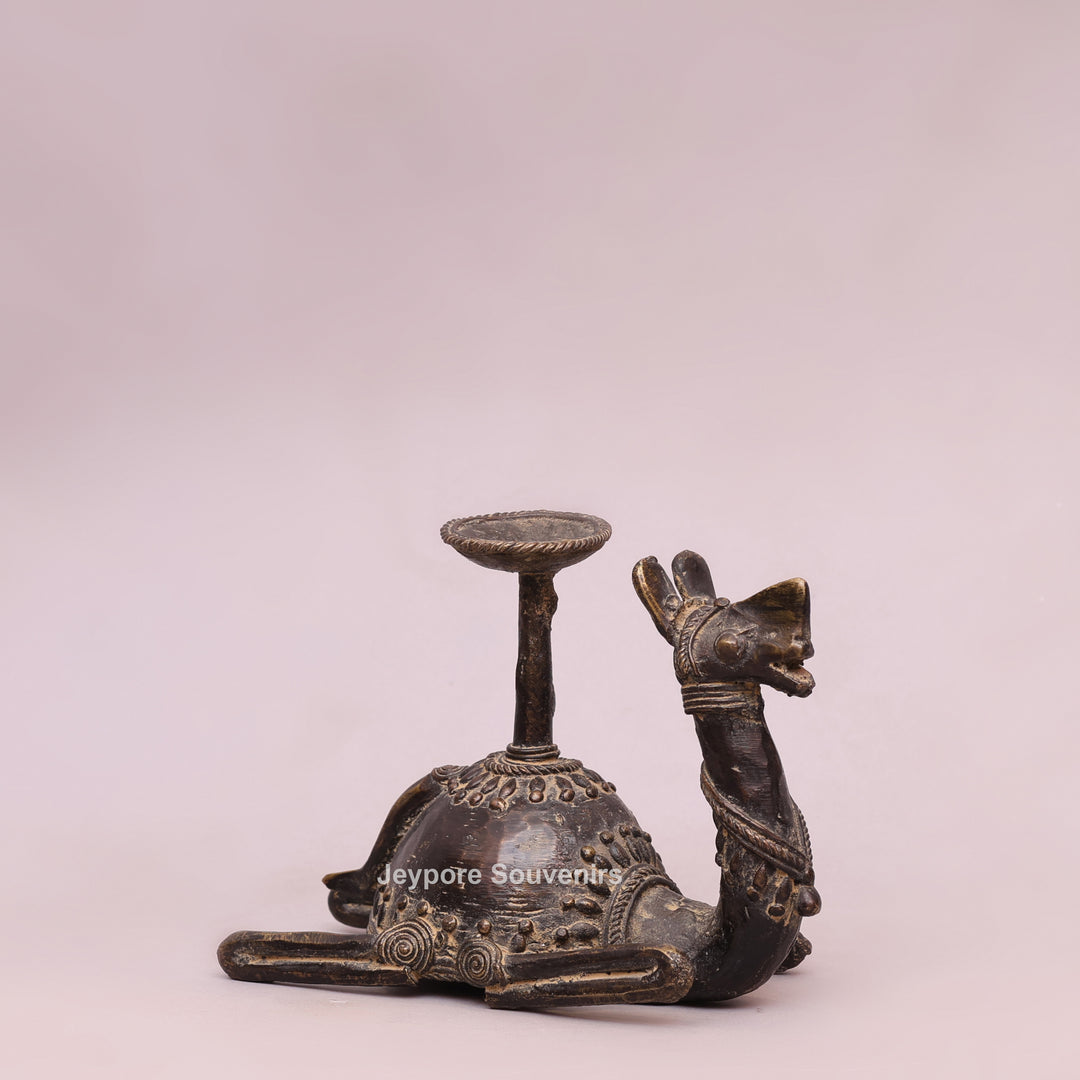Handcrafted Brass Dhokra Camel Candle Stand