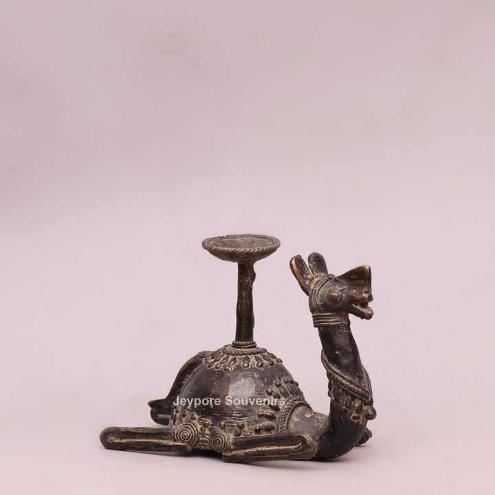 Handcrafted Brass Dhokra Camel Candle Stand