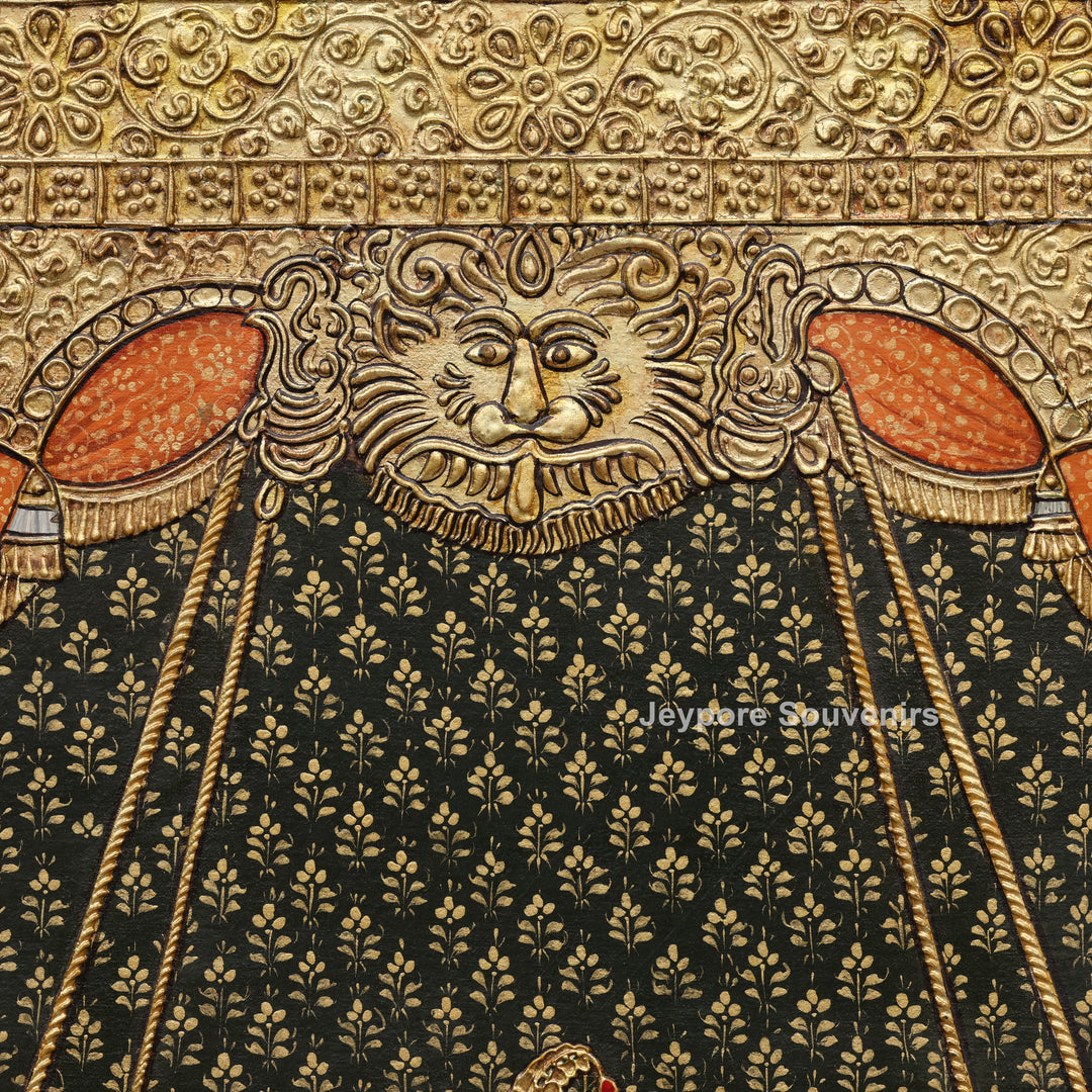 Lord Ganesha Tanjore Painting with Real Gold Leaf Work