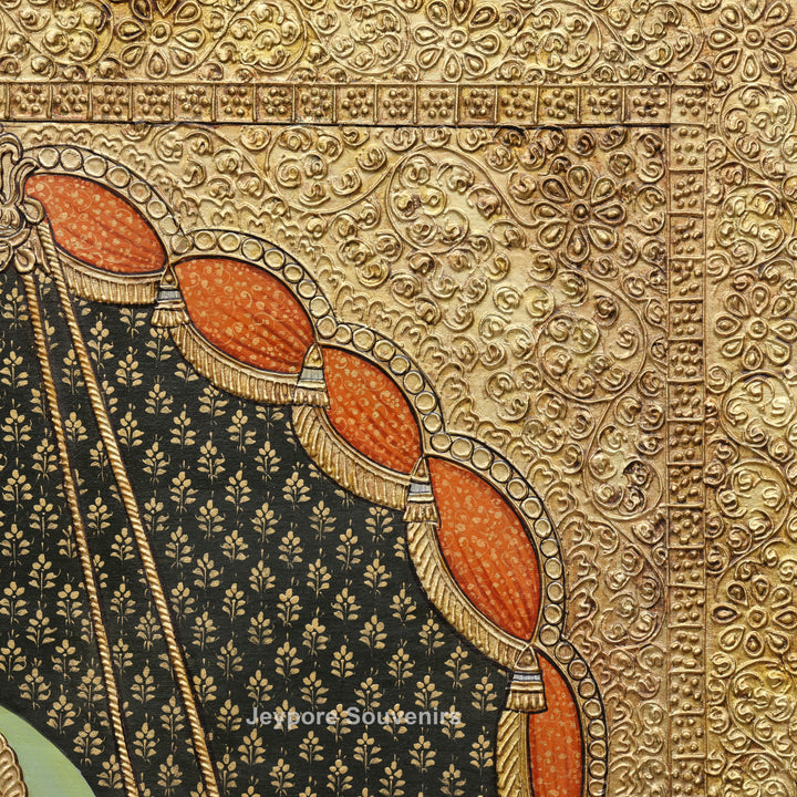 Lord Ganesha Tanjore Painting with Real Gold Leaf Work