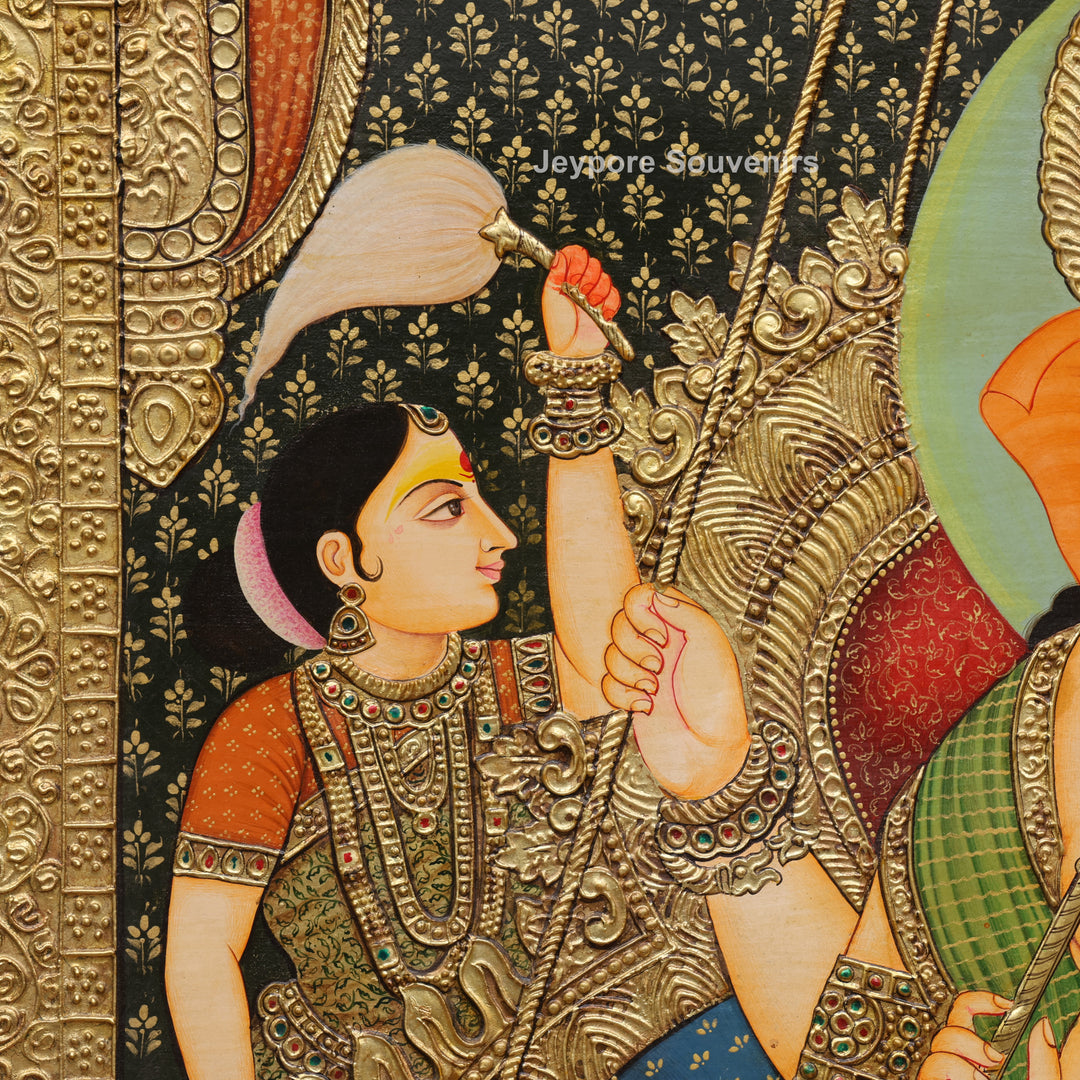 Lord Ganesha Tanjore Painting with Real Gold Leaf Work