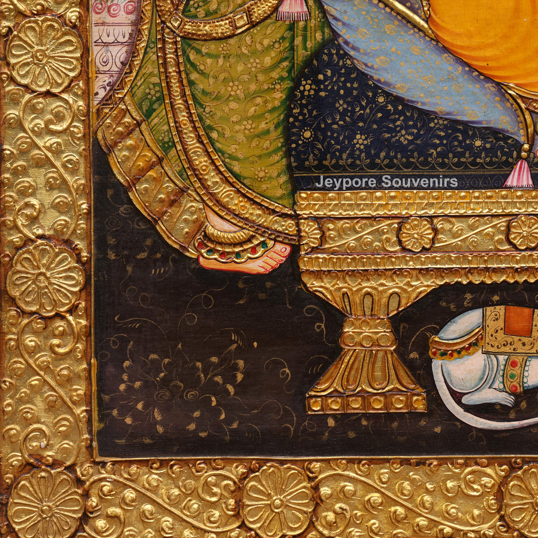 Traditional Lord Ganesha Tanjore Painting with Real Gold Leaf Work