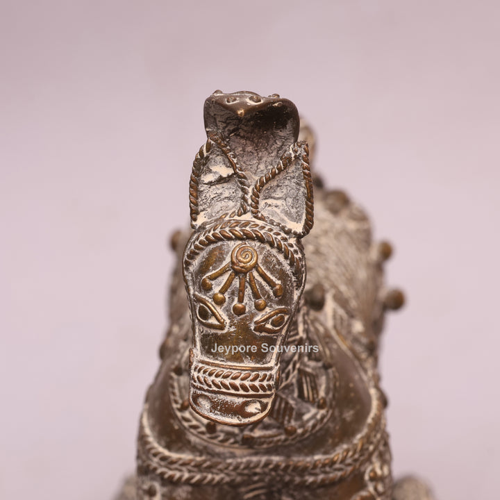 Handcrafted Dhokra Brass Horse on Wheels