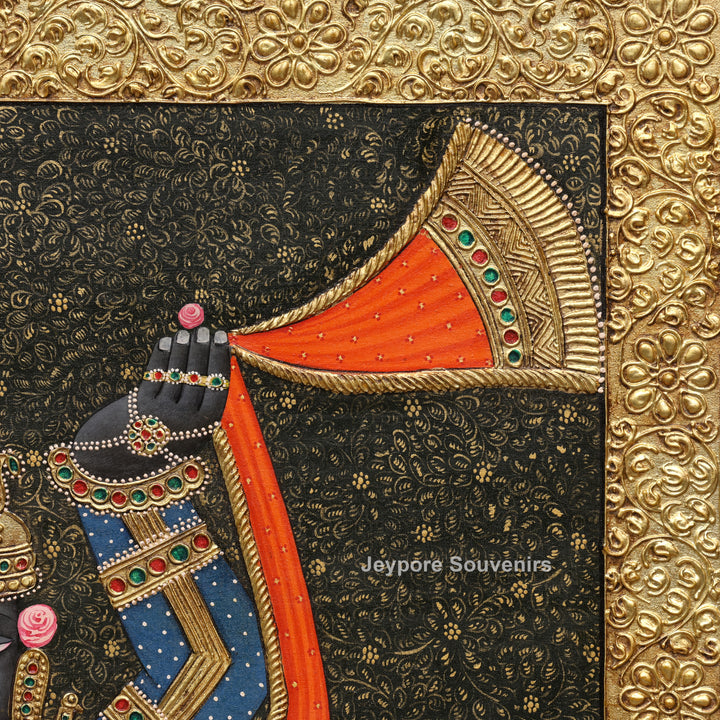 Handcrafted Lord Shrinath Ji Tanjore Painting with Real Gold Leaf work