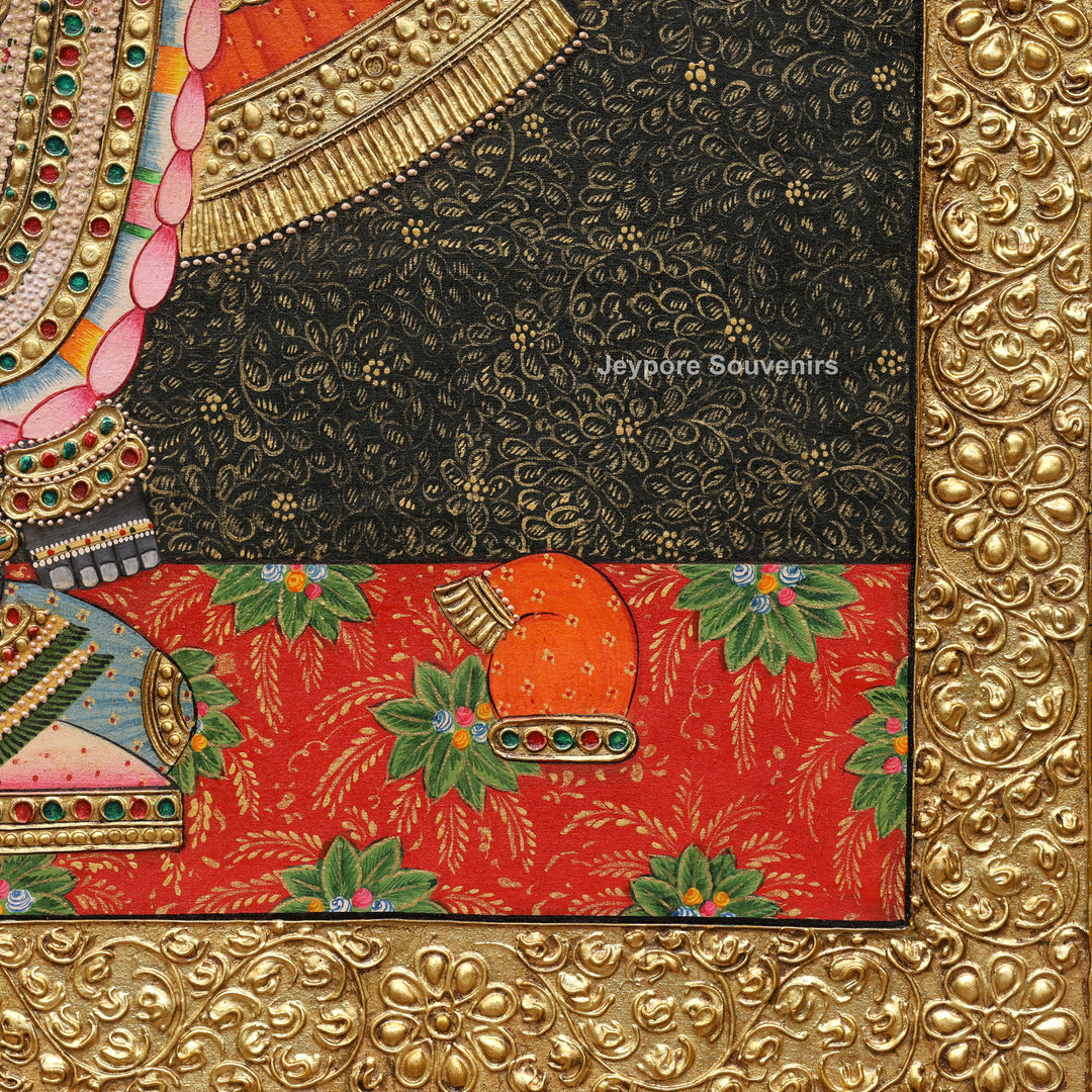 Handcrafted Lord Shrinath Ji Tanjore Painting with Real Gold Leaf work