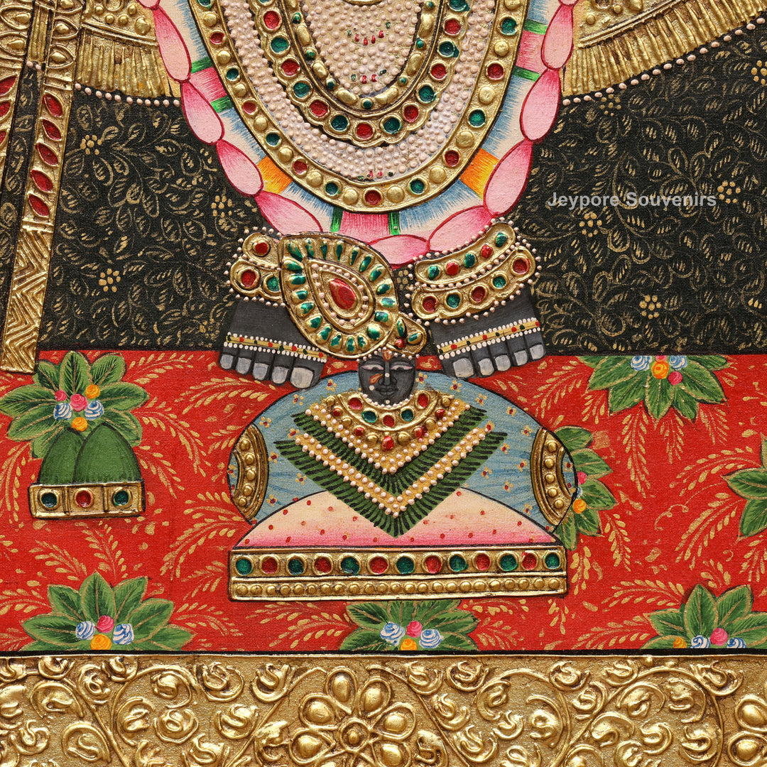 Handcrafted Lord Shrinath Ji Tanjore Painting with Real Gold Leaf work