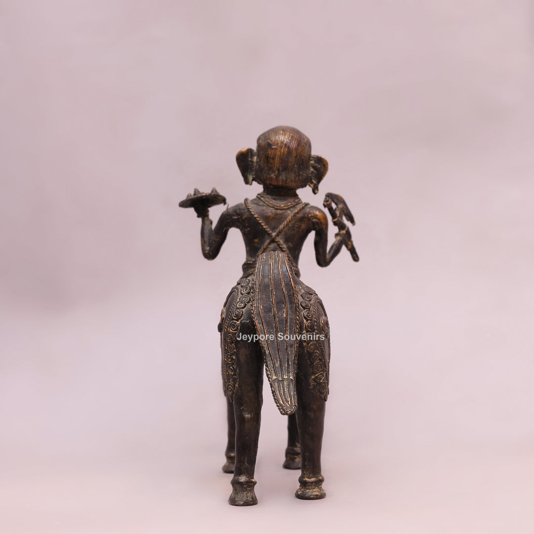 Handcrafted Dhokra Brass Horseman Statue