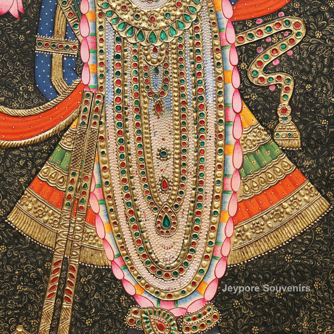 Handcrafted Lord Shrinath Ji Tanjore Painting with Real Gold Leaf work